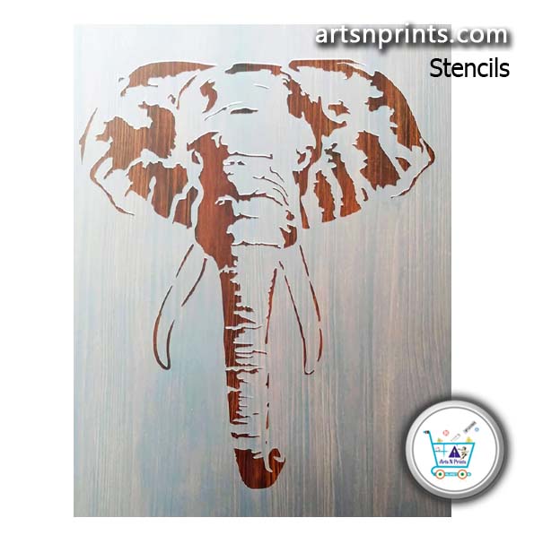 elephant face stencil copy