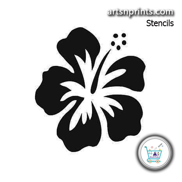 Easy and Simple Hibiscus flower stencils